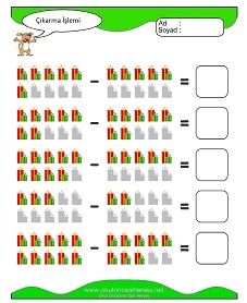 Çıkarma İşlemi Çalışma Sayfaları